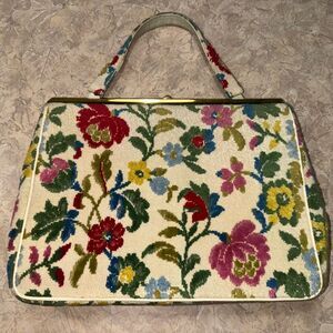 Vintage La Marquise for Hemsley's  Floral French Tapestry 1950 bag